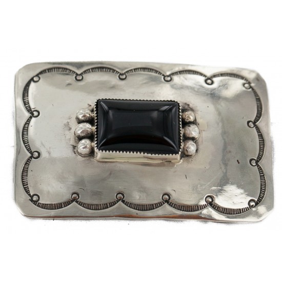 Certified Authentic Handmade Navajo Nickel Natural Black Onyx Native American Buckle 1219-2 All Products NB160406090958 1219-2 (by LomaSiiva) Certified Authentic Handmade Navajo Nickel Natural Black Onyx Native American Buckle 1219-2 All Products NB160406090958 1219-2 (by LomaSiiva)
