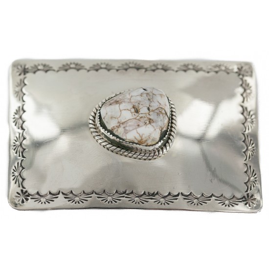 Certified Authentic Handmade Navajo Nickel Natural White Buffalo Native American Buckle 1217-1 All Products NB160406090556 1217-1 (by LomaSiiva) Certified Authentic Handmade Navajo Nickel Natural White Buffalo Native American Buckle 1217-1 All Products NB160406090556 1217-1 (by LomaSiiva)