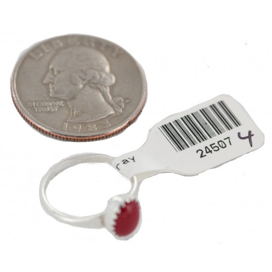 .925 Sterling Silver Navajo Certified Authentic Handmade Coral Native American Ring Size 7 1/2 24507-1 All Products NB160409200829 24507-1 (by LomaSiiva) .925 Sterling Silver Navajo Certified Authentic Handmade Coral Native American Ring Size 7 1/2 24507-1 All Products NB160409200829 24507-1 (by LomaSiiva)