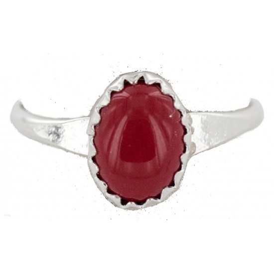 .925 Sterling Silver Navajo Certified Authentic Handmade Coral Native American Ring Size 7 1/2 24507-1 All Products NB160409200829 24507-1 (by LomaSiiva) .925 Sterling Silver Navajo Certified Authentic Handmade Coral Native American Ring Size 7 1/2 24507-1 All Products NB160409200829 24507-1 (by LomaSiiva)