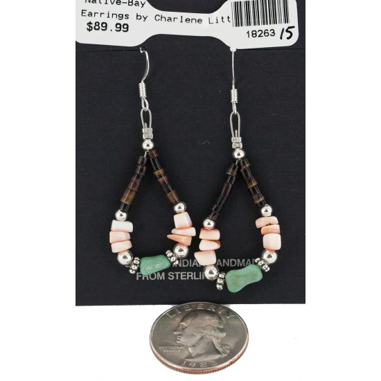 Certified Authentic .925 Sterling Silver Hooks Natural Turquoise Heishi Hoop Native American Dangle Earrings 18263-15 All Products NB160413213857 18263-15 (by LomaSiiva) Certified Authentic .925 Sterling Silver Hooks Natural Turquoise Heishi Hoop Native American Dangle Earrings 18263-15 All Products NB160413213857 18263-15 (by LomaSiiva)