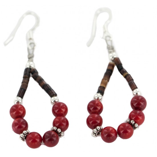 Certified Authentic .925 Sterling Silver Hooks Coral Heishi Hoop Native American Dangle Earrings 18263-38 All Products NB160413220526 18263-38 (by LomaSiiva) Certified Authentic .925 Sterling Silver Hooks Coral Heishi Hoop Native American Dangle Earrings 18263-38 All Products NB160413220526 18263-38 (by LomaSiiva)