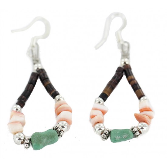 Certified Authentic .925 Sterling Silver Hooks Natural Turquoise Heishi Hoop Native American Dangle Earrings 18263-15 All Products NB160413213857 18263-15 (by LomaSiiva) Certified Authentic .925 Sterling Silver Hooks Natural Turquoise Heishi Hoop Native American Dangle Earrings 18263-15 All Products NB160413213857 18263-15 (by LomaSiiva)