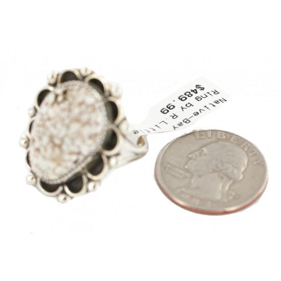 Handmade Certified Authentic .925 Sterling Silver Natural White Buffalo Navajo Native American Ring 17023-5 All Products NB160423221459 17023-5 (by LomaSiiva) Handmade Certified Authentic .925 Sterling Silver Natural White Buffalo Navajo Native American Ring 17023-5 All Products NB160423221459 17023-5 (by LomaSiiva)