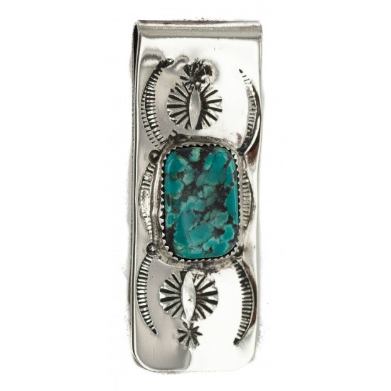 Navajo Handmade Certified Authentic .925 Sterling Silver Natural Spiderweb Turquoise Native American Nickel Money Clip 11270 All Products NB160423005415 11270 (by LomaSiiva) Navajo Handmade Certified Authentic .925 Sterling Silver Natural Spiderweb Turquoise Native American Nickel Money Clip 11270 All Products NB160423005415 11270 (by LomaSiiva)