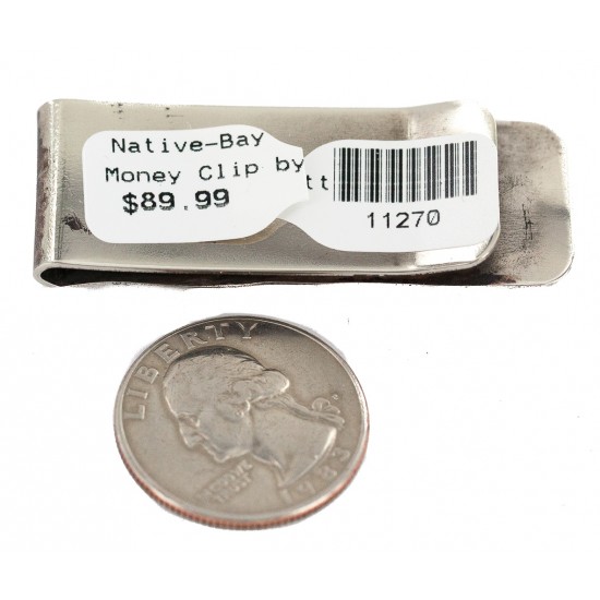 Navajo Handmade Certified Authentic .925 Sterling Silver Natural Spiderweb Turquoise Native American Nickel Money Clip 11270 All Products NB160423005415 11270 (by LomaSiiva) Navajo Handmade Certified Authentic .925 Sterling Silver Natural Spiderweb Turquoise Native American Nickel Money Clip 11270 All Products NB160423005415 11270 (by LomaSiiva)