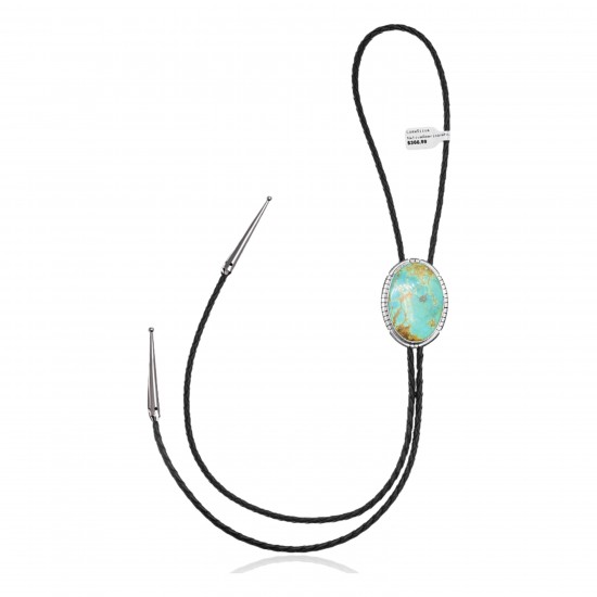 Handmade Certified Authentic Navajo .925 Sterling Silver Native American Natural Turquoise Bolo Tie 34121 Handmade Certified Authentic Navajo .925 Sterling Silver Native American Natural Turquoise Bolo Tie 34121