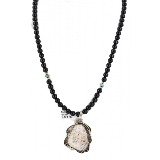 .925 Sterling Silver Certified Authentic Navajo Natural White Buffalo Black Onyx Native American Necklace and Pendant 18279-2-15786 All Products NB160430211936 18279-2-15786 (by LomaSiiva) .925 Sterling Silver Certified Authentic Navajo Natural White Buffalo Black Onyx Native American Necklace and Pendant 18279-2-15786 All Products NB160430211936 18279-2-15786 (by LomaSiiva)