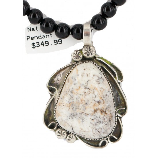 .925 Sterling Silver Certified Authentic Navajo Natural White Buffalo Black Onyx Native American Necklace and Pendant 18279-2-15786 All Products NB160430211936 18279-2-15786 (by LomaSiiva) .925 Sterling Silver Certified Authentic Navajo Natural White Buffalo Black Onyx Native American Necklace and Pendant 18279-2-15786 All Products NB160430211936 18279-2-15786 (by LomaSiiva)