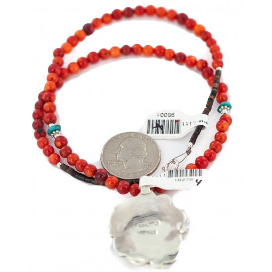 .925 Sterling Silver Certified Authentic Navajo Natural White Buffalo Coral Native American Necklace & Pendant 18279-4-95001 All Products NB160430214045 18279-4-95001 (by LomaSiiva) .925 Sterling Silver Certified Authentic Navajo Natural White Buffalo Coral Native American Necklace & Pendant 18279-4-95001 All Products NB160430214045 18279-4-95001 (by LomaSiiva)