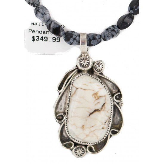 .925 Sterling Silver Certified Authentic Navajo Natural White Buffalo Snowflake Obsidian Native American Necklace 18279-3-16037-6 All Products NB160430205254 18279-3-16037-6 (by LomaSiiva) .925 Sterling Silver Certified Authentic Navajo Natural White Buffalo Snowflake Obsidian Native American Necklace 18279-3-16037-6 All Products NB160430205254 18279-3-16037-6 (by LomaSiiva)