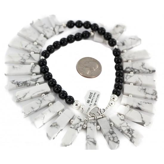 Certified Authentic Nickel Navajo Natural Black Onyx White Howlite Native American Necklace 18264-6 All Products NB160507222431 18264-6 (by LomaSiiva) Certified Authentic Nickel Navajo Natural Black Onyx White Howlite Native American Necklace 18264-6 All Products NB160507222431 18264-6 (by LomaSiiva)