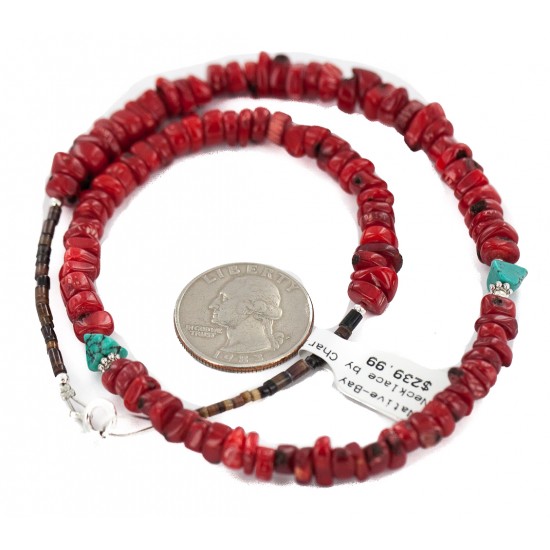 Certified Authentic Navajo .925 Sterling Silver Natural Turquoise Coral Heishi Native American Necklace 750219-10 All Products NB160507232826 750219-10 (by LomaSiiva) Certified Authentic Navajo .925 Sterling Silver Natural Turquoise Coral Heishi Native American Necklace 750219-10 All Products NB160507232826 750219-10 (by LomaSiiva)