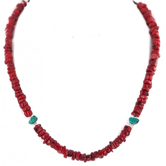 Certified Authentic Navajo .925 Sterling Silver Natural Turquoise Coral Heishi Native American Necklace 750219-10 All Products NB160507232826 750219-10 (by LomaSiiva) Certified Authentic Navajo .925 Sterling Silver Natural Turquoise Coral Heishi Native American Necklace 750219-10 All Products NB160507232826 750219-10 (by LomaSiiva)