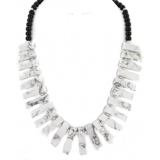 Certified Authentic Nickel Navajo Natural Black Onyx White Howlite Native American Necklace 18264-6 All Products NB160507222431 18264-6 (by LomaSiiva) Certified Authentic Nickel Navajo Natural Black Onyx White Howlite Native American Necklace 18264-6 All Products NB160507222431 18264-6 (by LomaSiiva)