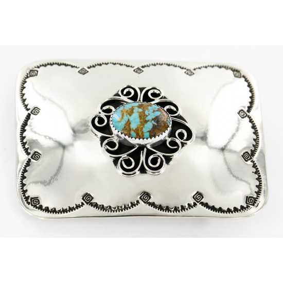 Certified Authentic Flower Navajo Nickel Natural Turquoise Native American Buckle 1204-2 All Products 391265105813 1204-2 (by LomaSiiva) Certified Authentic Flower Navajo Nickel Natural Turquoise Native American Buckle 1204-2 All Products 391265105813 1204-2 (by LomaSiiva)