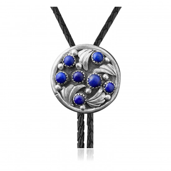 Handmade Certified Authentic Navajo .925 Sterling Silver Native American Lapis Bolo Tie 34189 Handmade Certified Authentic Navajo .925 Sterling Silver Native American Lapis Bolo Tie 34189