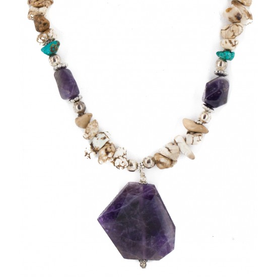 .925 Sterling Silver Certified Authentic Navajo White Howlite Amethyst Native American Necklace 750227-3 All Products NB160514204332 750227-3 (by LomaSiiva) .925 Sterling Silver Certified Authentic Navajo White Howlite Amethyst Native American Necklace 750227-3 All Products NB160514204332 750227-3 (by LomaSiiva)