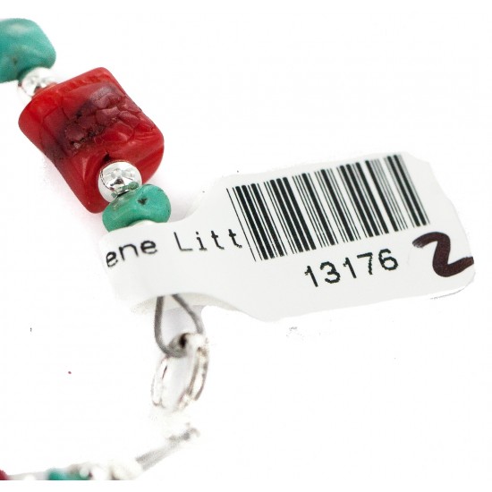Navajo .925 Sterling Silver Certified Authentic Natural Turquoise Coral Native American Bracelet 13176-2 All Products NB160514220353 13176-2 (by LomaSiiva) Navajo .925 Sterling Silver Certified Authentic Natural Turquoise Coral Native American Bracelet 13176-2 All Products NB160514220353 13176-2 (by LomaSiiva)