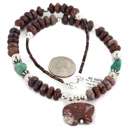 .925 Sterling Silver Certified Authentic Navajo Natural Turquoise Red Jasper Heishi Native American Necklace 750230-3 All Products NB160514223724 750230-3 (by LomaSiiva) .925 Sterling Silver Certified Authentic Navajo Natural Turquoise Red Jasper Heishi Native American Necklace 750230-3 All Products NB160514223724 750230-3 (by LomaSiiva)