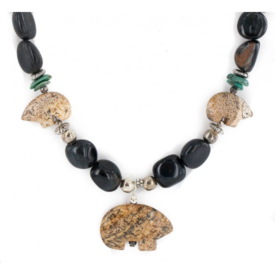 .925 Sterling Silver Certified Authentic Navajo Natural Turquoise Jasper Blue Tigers Eye Heishi Native American Necklace 750232-2 All Products NB160514230710 750232-2 (by LomaSiiva) .925 Sterling Silver Certified Authentic Navajo Natural Turquoise Jasper Blue Tigers Eye Heishi Native American Necklace 750232-2 All Products NB160514230710 750232-2 (by LomaSiiva)