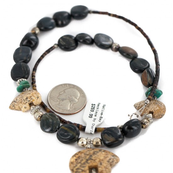 .925 Sterling Silver Certified Authentic Navajo Natural Turquoise Jasper Blue Tigers Eye Heishi Native American Necklace 750232-2 All Products NB160514230710 750232-2 (by LomaSiiva) .925 Sterling Silver Certified Authentic Navajo Natural Turquoise Jasper Blue Tigers Eye Heishi Native American Necklace 750232-2 All Products NB160514230710 750232-2 (by LomaSiiva)