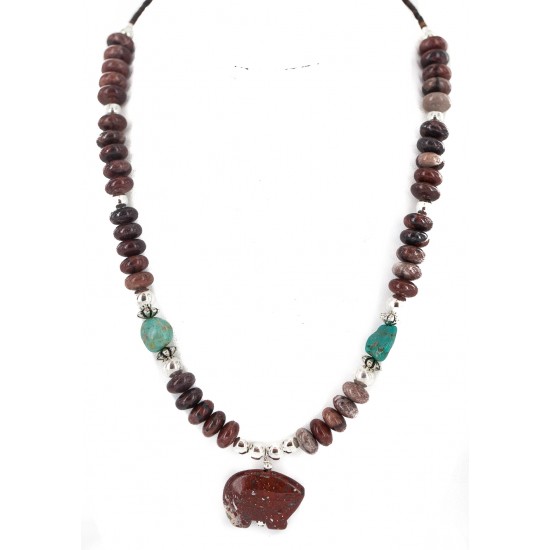 .925 Sterling Silver Certified Authentic Navajo Natural Turquoise Red Jasper Heishi Native American Necklace 750230-3 All Products NB160514223724 750230-3 (by LomaSiiva) .925 Sterling Silver Certified Authentic Navajo Natural Turquoise Red Jasper Heishi Native American Necklace 750230-3 All Products NB160514223724 750230-3 (by LomaSiiva)