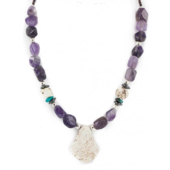 .925 Sterling Silver Certified Authentic Navajo White Howlite Amethyst Hematite Native American Necklace 750232-3 All Products NB160514231652 750232-3 (by LomaSiiva) .925 Sterling Silver Certified Authentic Navajo White Howlite Amethyst Hematite Native American Necklace 750232-3 All Products NB160514231652 750232-3 (by LomaSiiva)