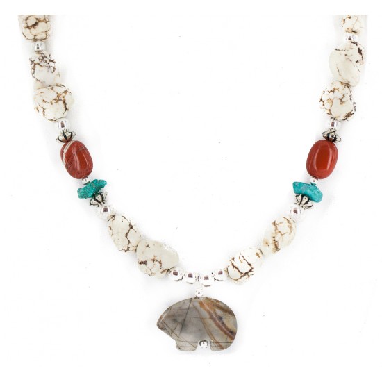 .925 Sterling Silver Certified Authentic Navajo White Howlite Jasper Native American Necklace 750240-4 Clearance NB160520174805 750240-4 (by LomaSiiva) .925 Sterling Silver Certified Authentic Navajo White Howlite Jasper Native American Necklace 750240-4 Clearance NB160520174805 750240-4 (by LomaSiiva)