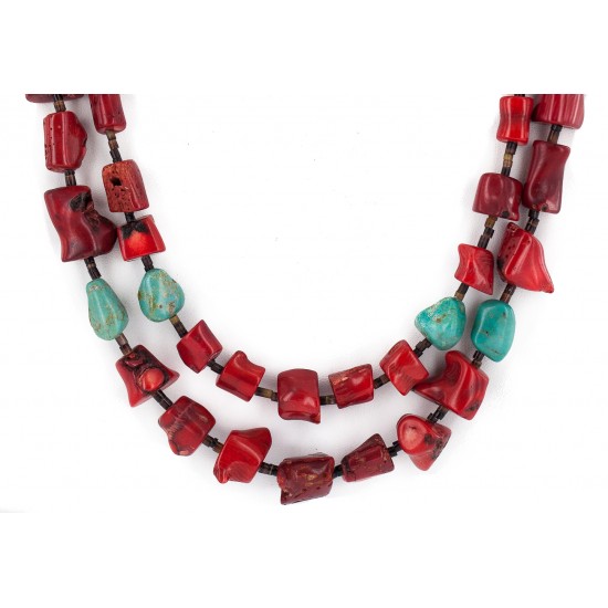 2 Strand Certified Authentic Navajo .925 Sterling Silver Natural Turquoise Coral Heishi Native American Necklace 750236-2 All Products NB160520191604 750236-2 (by LomaSiiva) 2 Strand Certified Authentic Navajo .925 Sterling Silver Natural Turquoise Coral Heishi Native American Necklace 750236-2 All Products NB160520191604 750236-2 (by LomaSiiva)