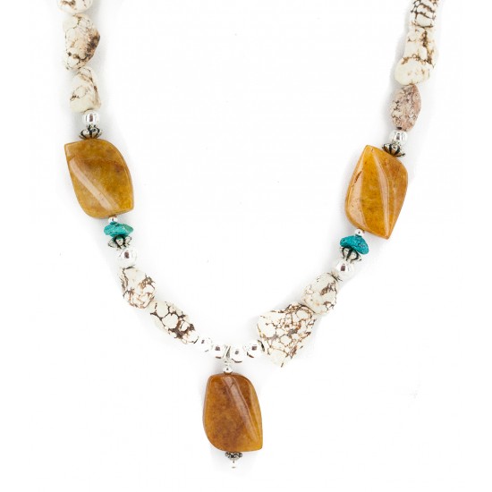 .925 Sterling Silver Certified Authentic Navajo White Howlite Agate Native American Necklace 750238-8 All Products NB160521194001 750238-8 (by LomaSiiva) .925 Sterling Silver Certified Authentic Navajo White Howlite Agate Native American Necklace 750238-8 All Products NB160521194001 750238-8 (by LomaSiiva)
