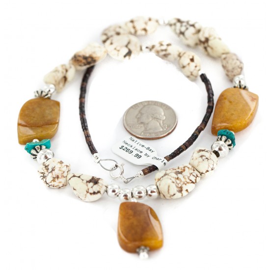 .925 Sterling Silver Certified Authentic Navajo White Howlite Agate Native American Necklace 750238-8 All Products NB160521194001 750238-8 (by LomaSiiva) .925 Sterling Silver Certified Authentic Navajo White Howlite Agate Native American Necklace 750238-8 All Products NB160521194001 750238-8 (by LomaSiiva)