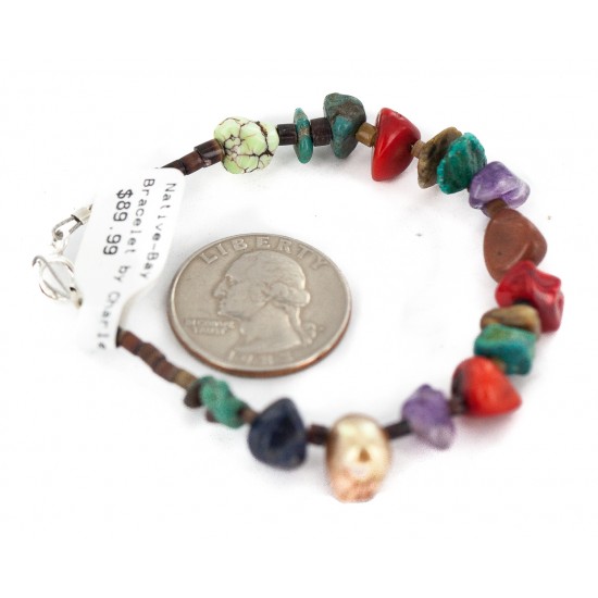 .925 Sterling Silver Navajo Certified Authentic Natural Turquoise Multicolor Stones Native American Bracelet 13178-2 All Products NB160521201206 13178-2 (by LomaSiiva) .925 Sterling Silver Navajo Certified Authentic Natural Turquoise Multicolor Stones Native American Bracelet 13178-2 All Products NB160521201206 13178-2 (by LomaSiiva)