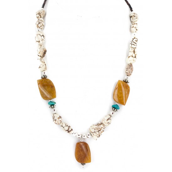 .925 Sterling Silver Certified Authentic Navajo White Howlite Agate Native American Necklace 750238-8 All Products NB160521194001 750238-8 (by LomaSiiva) .925 Sterling Silver Certified Authentic Navajo White Howlite Agate Native American Necklace 750238-8 All Products NB160521194001 750238-8 (by LomaSiiva)