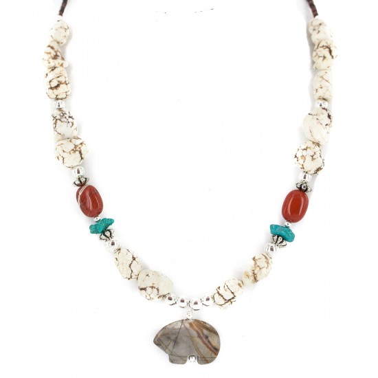 .925 Sterling Silver Certified Authentic Navajo White Howlite Jasper Native American Necklace 750240-4 Clearance NB160520174805 750240-4 (by LomaSiiva) .925 Sterling Silver Certified Authentic Navajo White Howlite Jasper Native American Necklace 750240-4 Clearance NB160520174805 750240-4 (by LomaSiiva)