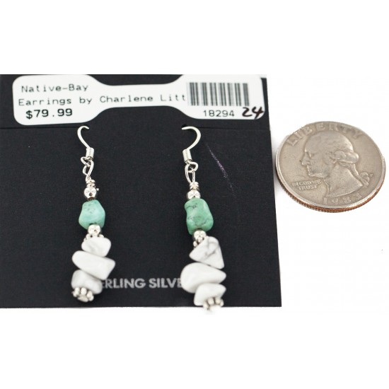 .925 Sterling Silver Hooks Navajo Certified Authentic White Howlite Native American Dangle Earrings 18294-24 All Products NB160528033314 18294-24 (by LomaSiiva) .925 Sterling Silver Hooks Navajo Certified Authentic White Howlite Native American Dangle Earrings 18294-24 All Products NB160528033314 18294-24 (by LomaSiiva)