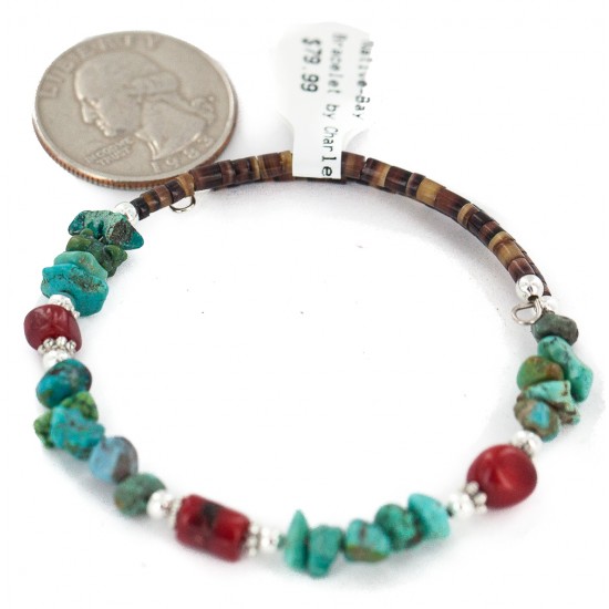 Navajo Certified Authentic Natural Turquoise Coral Heishi Native American Adjustable Wrap Bracelet 18295 All Products NB160528001736 18295 (by LomaSiiva) Navajo Certified Authentic Natural Turquoise Coral Heishi Native American Adjustable Wrap Bracelet 18295 All Products NB160528001736 18295 (by LomaSiiva)