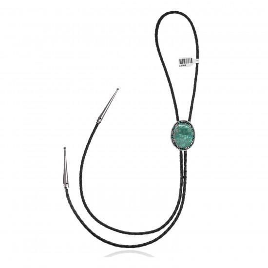 Handmade Certified Authentic Navajo .925 Sterling Silver Native American Natural Turquoise Bolo Tie 34269 Handmade Certified Authentic Navajo .925 Sterling Silver Native American Natural Turquoise Bolo Tie 34269
