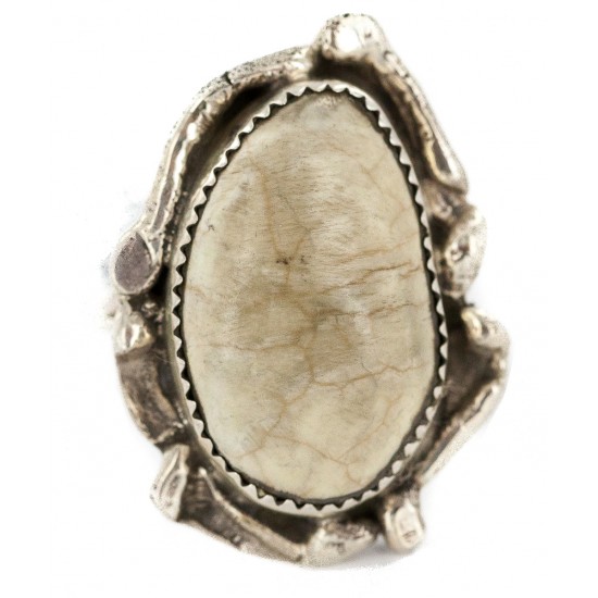 Handmade Navajo Certified Authentic .925 Sterling Silver Natural White Buffalo Native American Ring 18297-1 All Products NB160603184649 18297-1 (by LomaSiiva) Handmade Navajo Certified Authentic .925 Sterling Silver Natural White Buffalo Native American Ring 18297-1 All Products NB160603184649 18297-1 (by LomaSiiva)