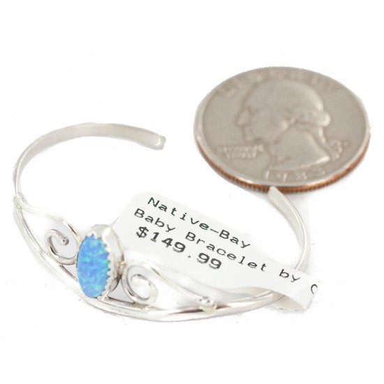 Handmade Certified Authentic Navajo .925 Sterling Silver Blue Opal Native American Baby Bracelet 13186-2 All Products NB160602223116 13186-2 (by LomaSiiva) Handmade Certified Authentic Navajo .925 Sterling Silver Blue Opal Native American Baby Bracelet 13186-2 All Products NB160602223116 13186-2 (by LomaSiiva)