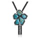 Flower .925 Sterling Silver Certified Authentic Handmade Navajo Native American Natural Turquoise Bolo Tie 34356 Flower .925 Sterling Silver Certified Authentic Handmade Navajo Native American Natural Turquoise Bolo Tie 34356
