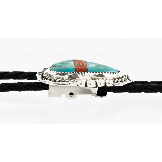 Handmade Certified Authentic Navajo .925 Sterling Silver Inlaid Natural Turquoise Jasper Native American Bolo Tie 24406-2 All Products 24406-2 24406-2 (by LomaSiiva) Handmade Certified Authentic Navajo .925 Sterling Silver Inlaid Natural Turquoise Jasper Native American Bolo Tie 24406-2 All Products 24406-2 24406-2 (by LomaSiiva)
