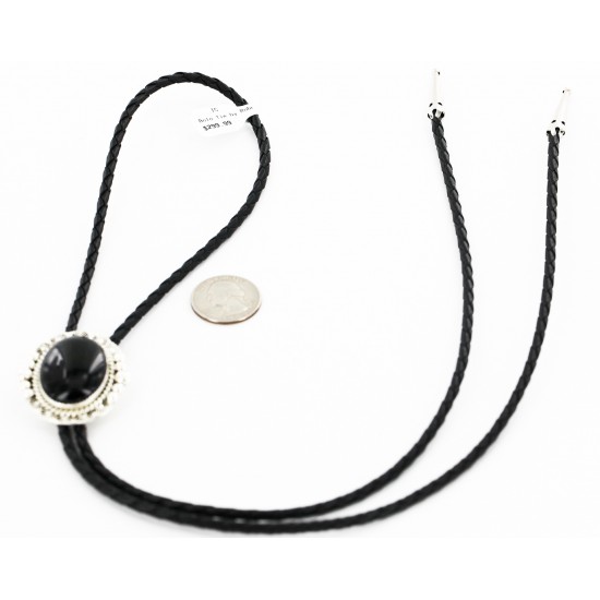 Handmade Certified Authentic Navajo .925 Sterling Silver Natural Black Onyx Native American Bolo Tie 24407-4 All Products 24407-4 24407-4 (by LomaSiiva) Handmade Certified Authentic Navajo .925 Sterling Silver Natural Black Onyx Native American Bolo Tie 24407-4 All Products 24407-4 24407-4 (by LomaSiiva)