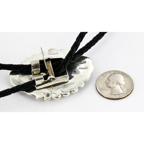 Handmade Certified Authentic Navajo .925 Sterling Silver Natural Turquoise Native American Bolo Tie 24408-1 All Products 24408-1 24408-1 (by LomaSiiva) Handmade Certified Authentic Navajo .925 Sterling Silver Natural Turquoise Native American Bolo Tie 24408-1 All Products 24408-1 24408-1 (by LomaSiiva)