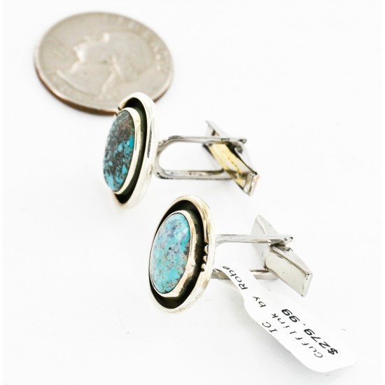 Handmade Certified Authentic Navajo .925 Sterling Silver Natural Turquoise Native American Cuff Links 19110-2 Cufflinks 19110-2 19110-2 (by LomaSiiva) Handmade Certified Authentic Navajo .925 Sterling Silver Natural Turquoise Native American Cuff Links 19110-2 Cufflinks 19110-2 19110-2 (by LomaSiiva)