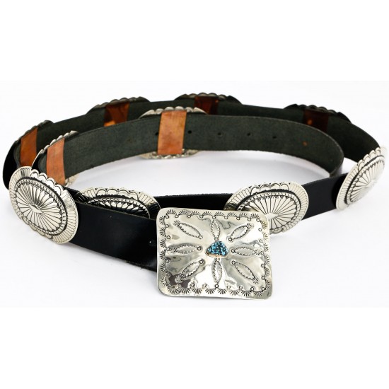 Certified Authentic Navajo Nickel Copper Natural Turquoise Concho Belt 19157 All Products 19157 19157 (by LomaSiiva) Certified Authentic Navajo Nickel Copper Natural Turquoise Concho Belt 19157 All Products 19157 19157 (by LomaSiiva)