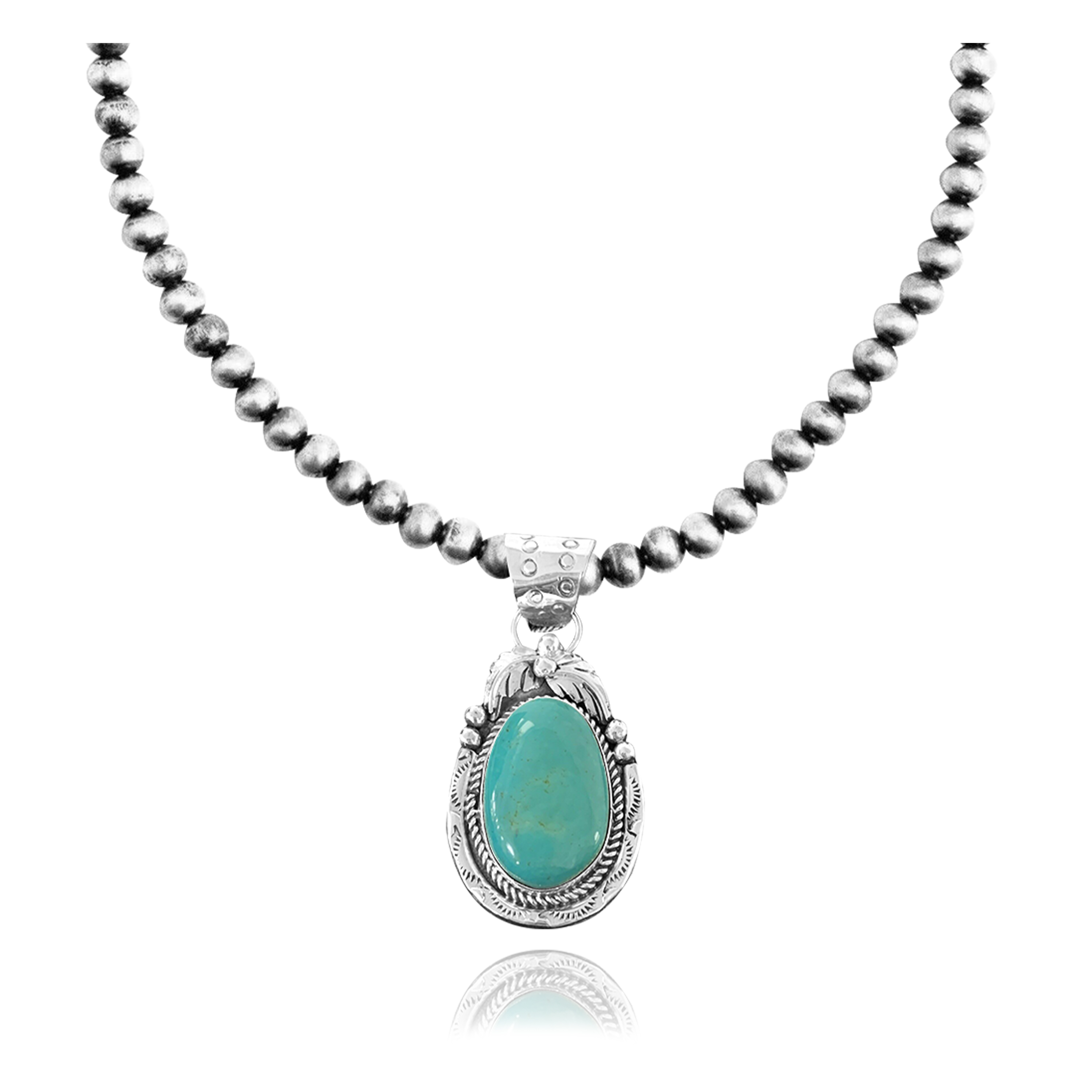 Leaf .925 Sterling Silver Certified Authentic Navajo Native American Natural Turquoise Necklace & Pendant 35174 Leaf .925 Sterling Silver Certified Authentic Navajo Native American Natural Turquoise Necklace & Pendant 35174
