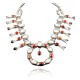 Squash Blossom .925 Sterling Silver Certified Authentic Navajo Native American Coral Necklace 35187 Squash Blossom .925 Sterling Silver Certified Authentic Navajo Native American Coral Necklace 35187
