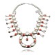 Squash Blossom .925 Sterling Silver Certified Authentic Navajo Native American Coral Necklace 35187 Squash Blossom .925 Sterling Silver Certified Authentic Navajo Native American Coral Necklace 35187