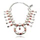 Squash Blossom .925 Sterling Silver Certified Authentic Navajo Native American Coral Necklace 35187 Squash Blossom .925 Sterling Silver Certified Authentic Navajo Native American Coral Necklace 35187